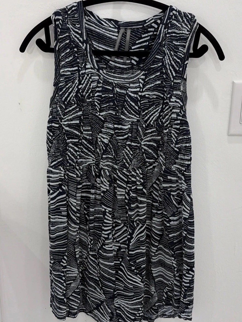 Anthropologie Black and White Patterned Tank Dress